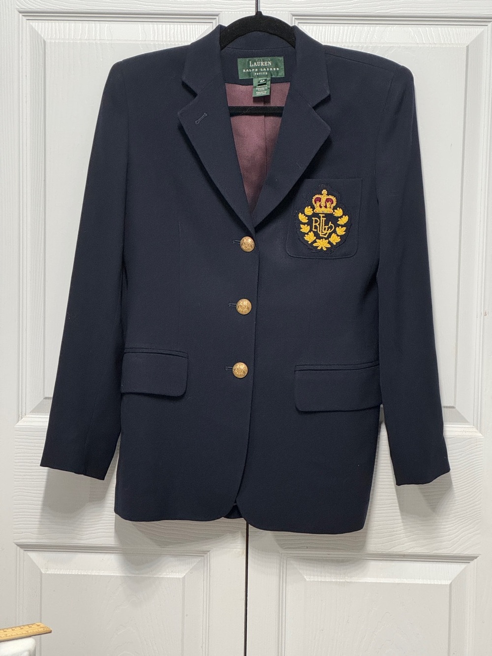 Vintage Lauren Ralph Lauren Black Crest Single-Breasted Blazer